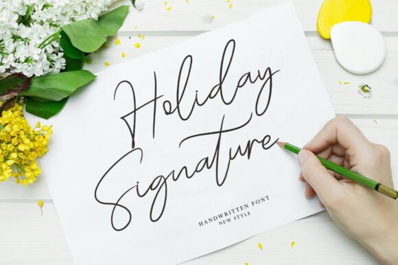 Holiday Signature Font for Handmade Labels & Crafts