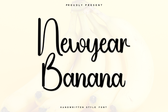Newyear Banana Font for Handmade Crafts
